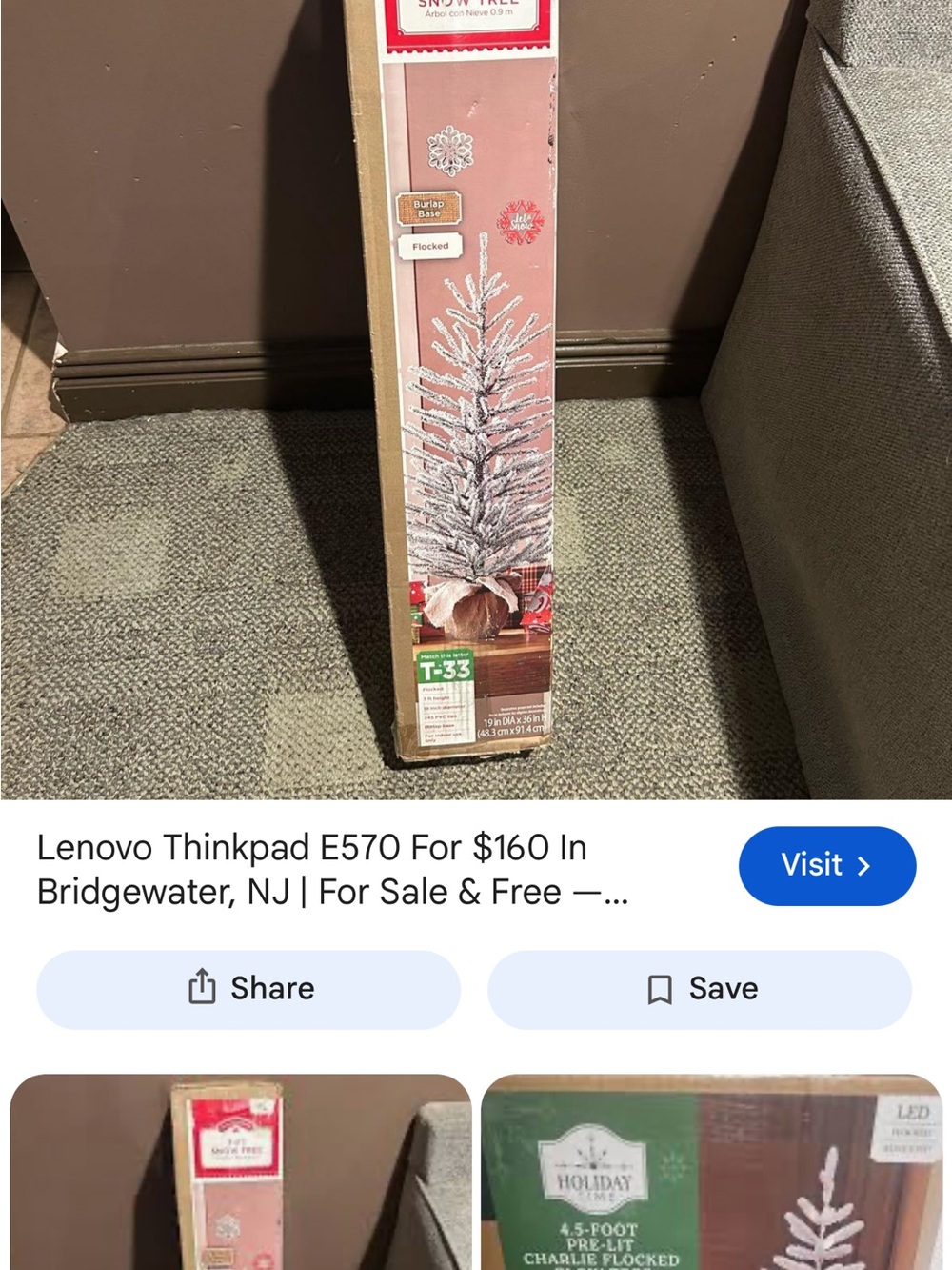 Holiday Time Flocked Tabletop Tree in White and Brown